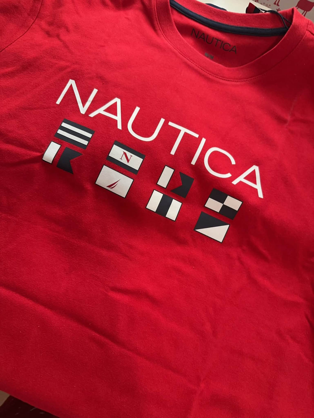 Nautica男款厚磅數圓領短袖上衣