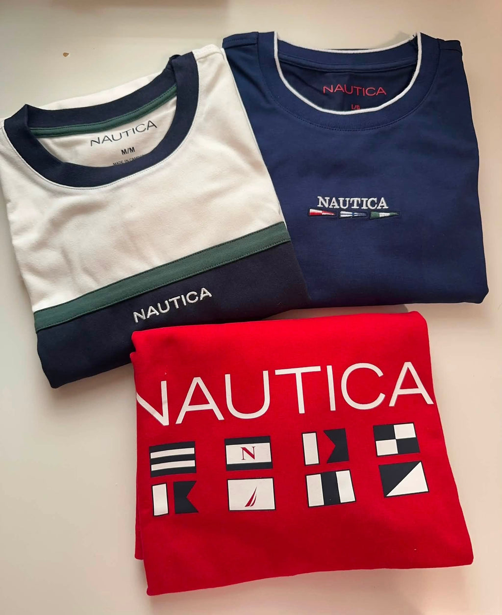 Nautica男款厚磅數圓領短袖上衣